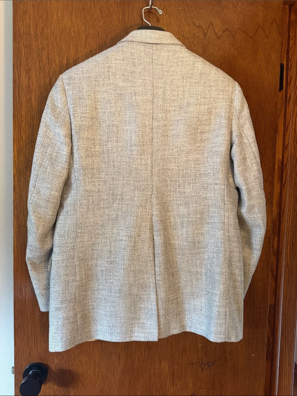 Light Gray / Blue Textured Two-Button Blazer by di Benedello